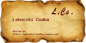 Lehoczki Csaba névjegykártya